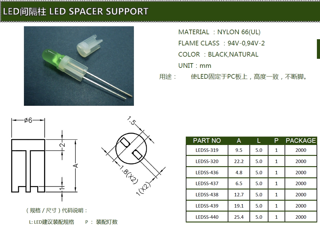 LED間隔柱LEDSS-319